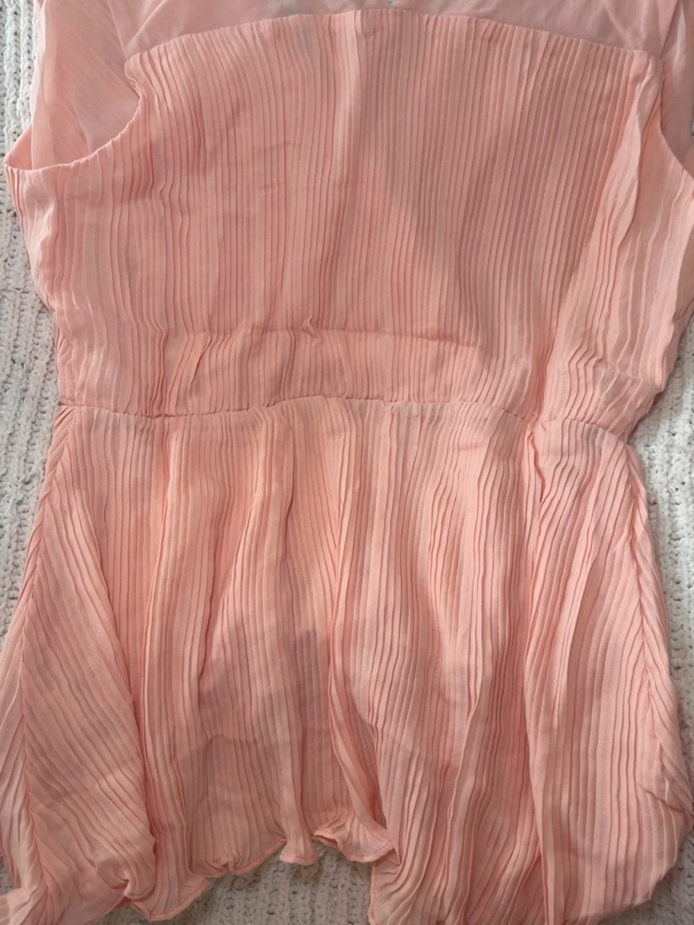 Strut & Bolt Peach Pleated V-Neck Dress